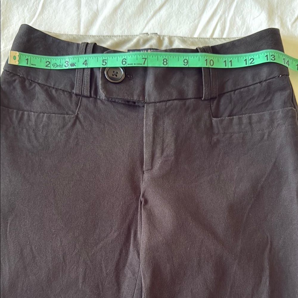 Banana Republic Martin Fit Black Boot Cut Flare Pants Large Button Tap Size 0 - Picture 9 of 11